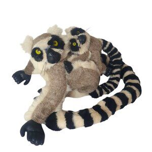 Discovery Channel Ring-Tailed Lemur Plush and Baby 38" Long Family Realistic